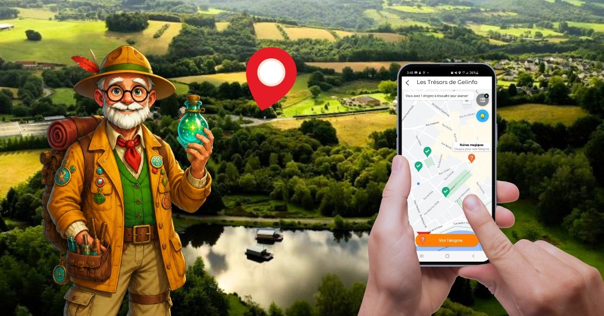 Les Trésors de Geolinfo installés à Chamberet, parcours joué sur smartphone