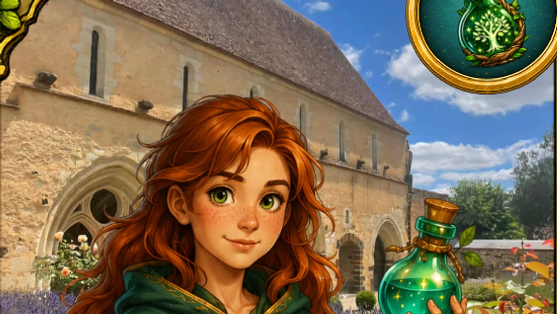 L'héroïne des Merveilles Massayaises devant l'abbaye de Massay