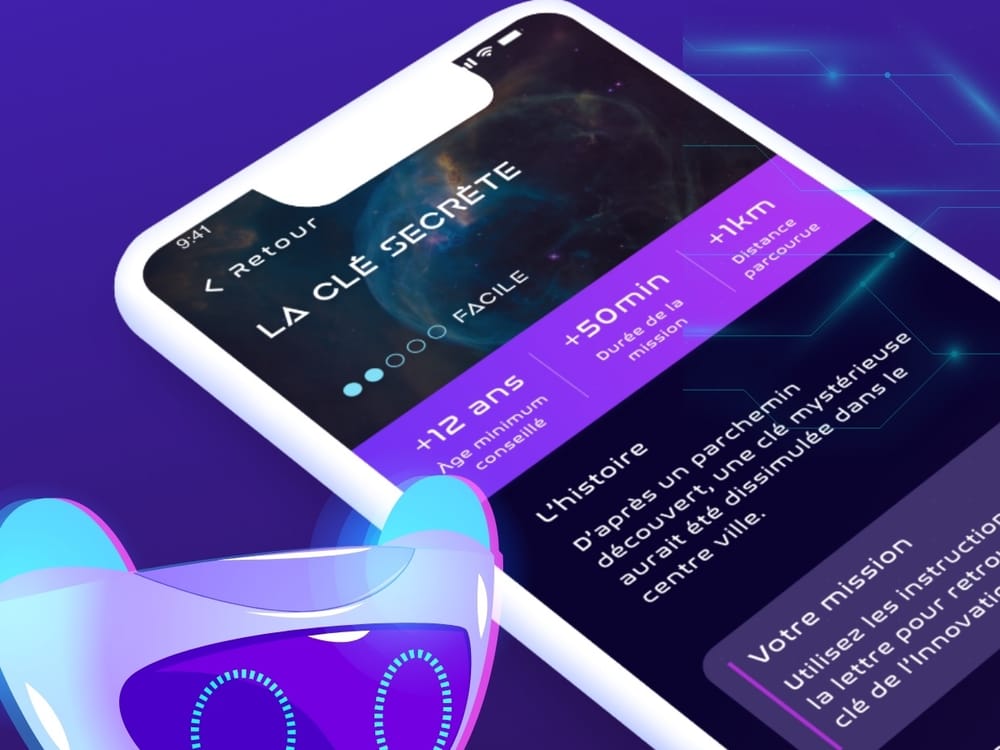 La fiche d'une mission dans l'application : difficulté, durée, distance et âge conseillé